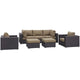 Modway Convene Collection 7-Piece Outdoor Patio Sectional Set in Espresso Mocha