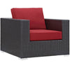 Modway Convene Collection 7-Piece Outdoor Patio Sectional Set in Espresso Red MDY-EEI-2200-EXP-RED-SET