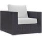 Modway Convene Collection 7-Piece Outdoor Patio Sectional Set in Espresso White MDY-EEI-2200-EXP-WHI-SET