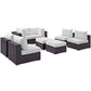 Modway Convene 8-pc Outdoor Patio Sectional Set with Synthetic Rattan Weave in Espresso White