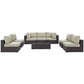 Modway Convene 8-pc Outdoor Patio Sectional Set in Espresso Beige MDY-EEI-2205-EXP-BEI-SET