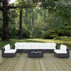 Modway Convene 8-pc Outdoor Patio Sectional Set in Espresso White MDY-EEI-2205-EXP-WHI-SET