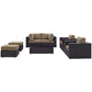 Modway Convene Collection 8-Piece Outdoor Patio Sectional Set in Espresso Mocha MDY-EEI-2206-EXP-MOC-SET