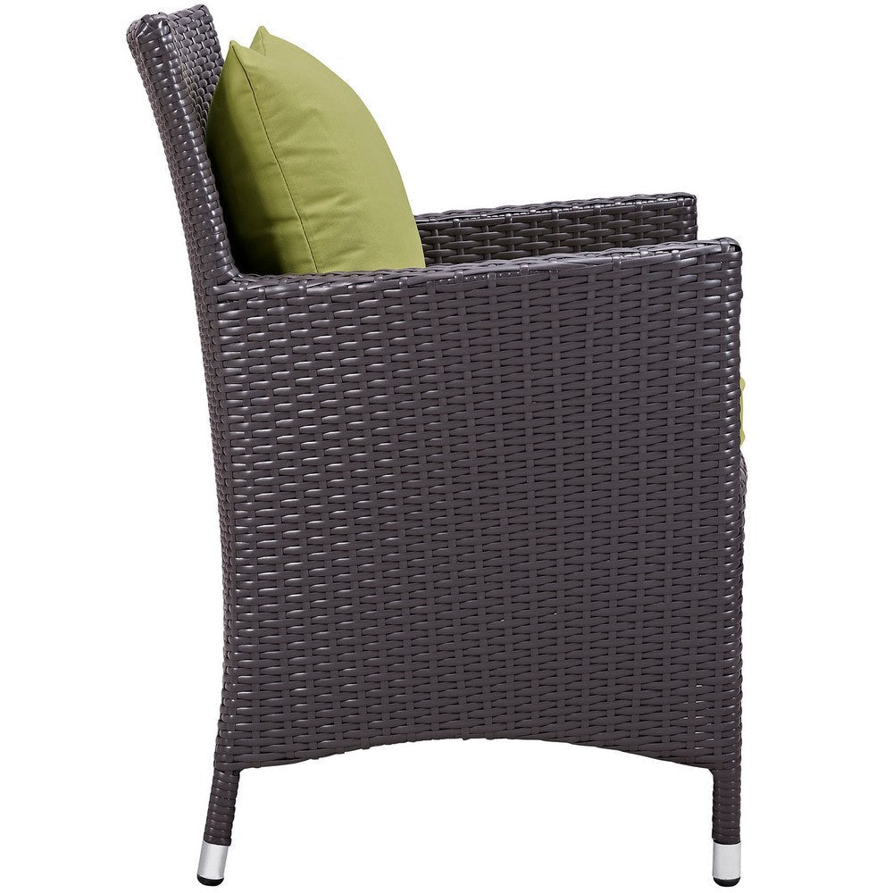 Modway Convene 9-pc Outdoor Patio Dining Set with Washable Cushion Covers in Espresso Peridot MDY-EEI-2217-EXP-PER-SET