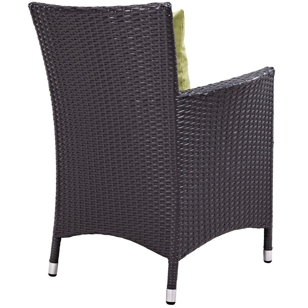 Modway Convene 9-pc Outdoor Patio Dining Set with Washable Cushion Covers in Espresso Peridot MDY-EEI-2217-EXP-PER-SET