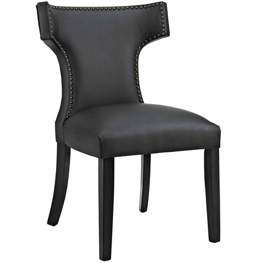 Curve Vinyl Dining Chair, Black  - No Shipping Charges