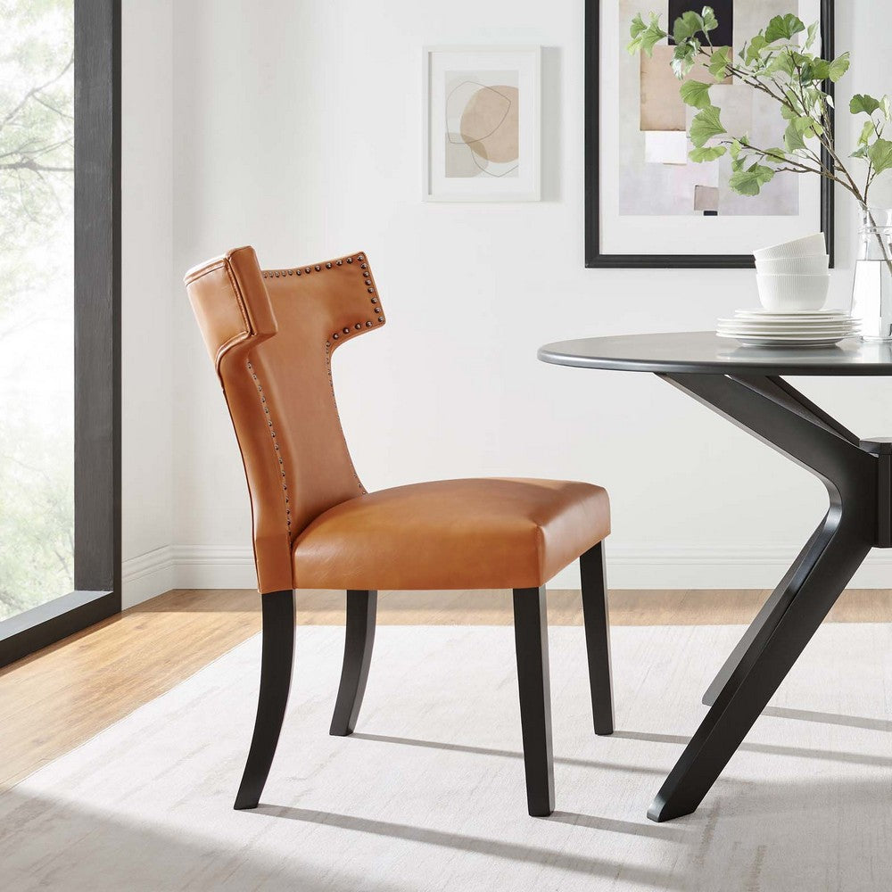 Curve Vegan Leather Dining Chair - No Shipping Charges