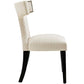 Curve Fabric Dining Chair, Beige  - No Shipping Charges