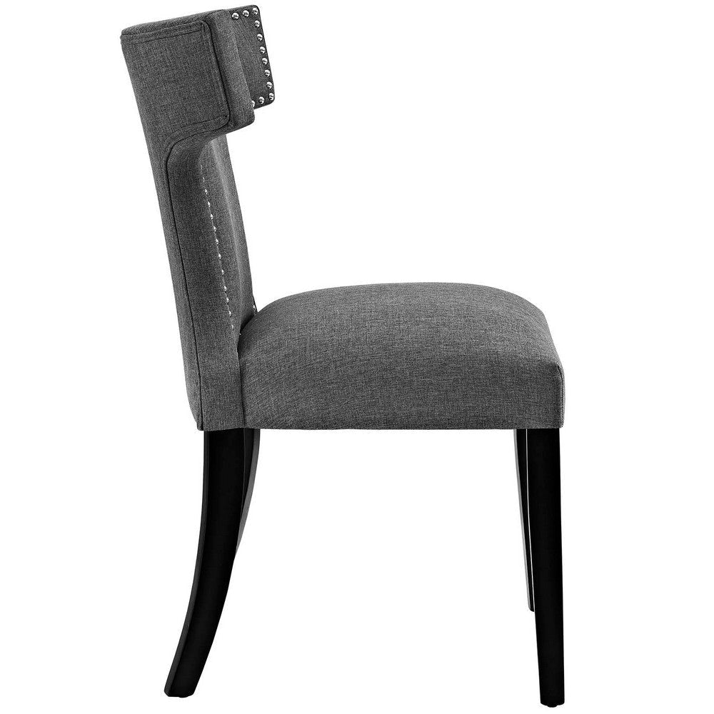 Curve Fabric Dining Chair, Gray  - No Shipping Charges