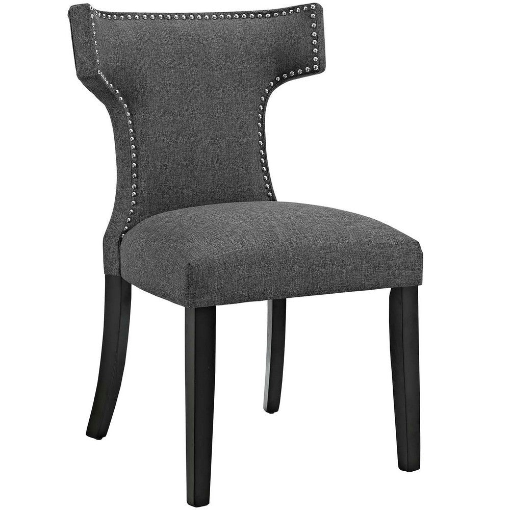 Curve Fabric Dining Chair, Gray  - No Shipping Charges