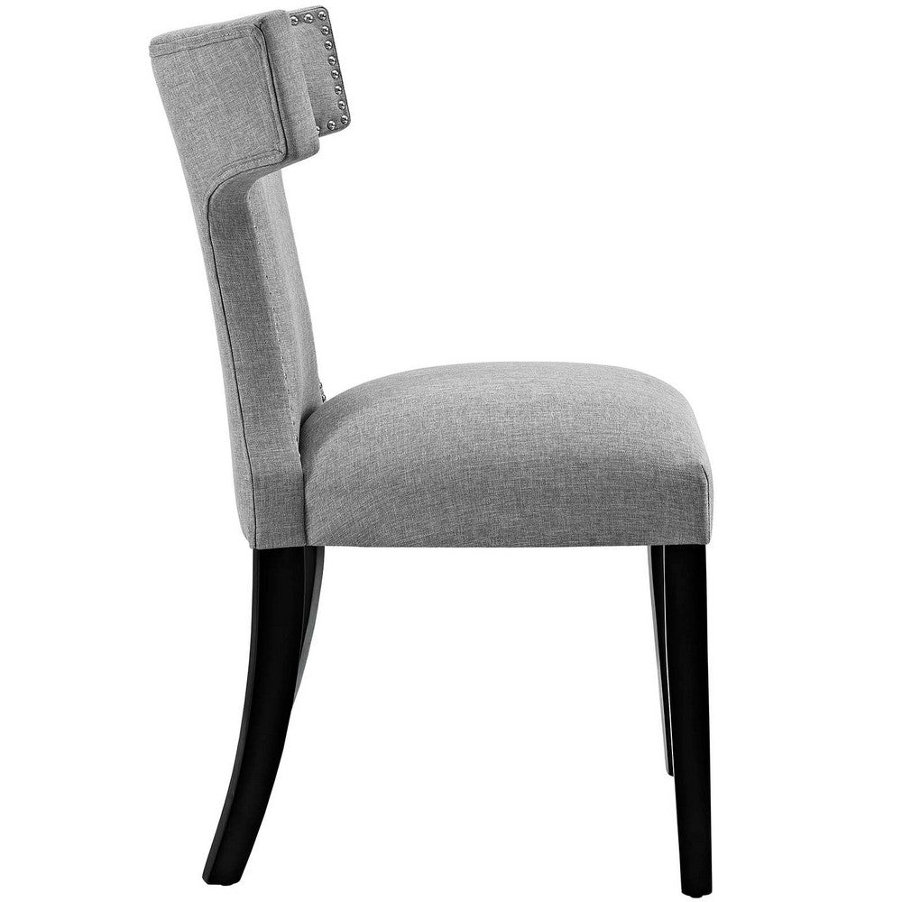 Curve Fabric Dining Chair, Light Gray  - No Shipping Charges