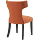 Curve Fabric Dining Chair, Orange  - No Shipping Charges