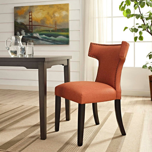 Curve Fabric Dining Chair, Orange
