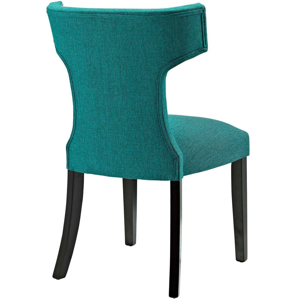 Curve Fabric Dining Chair, Teal - No Shipping Charges