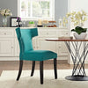 Curve Fabric Dining Chair, Teal - No Shipping Charges
