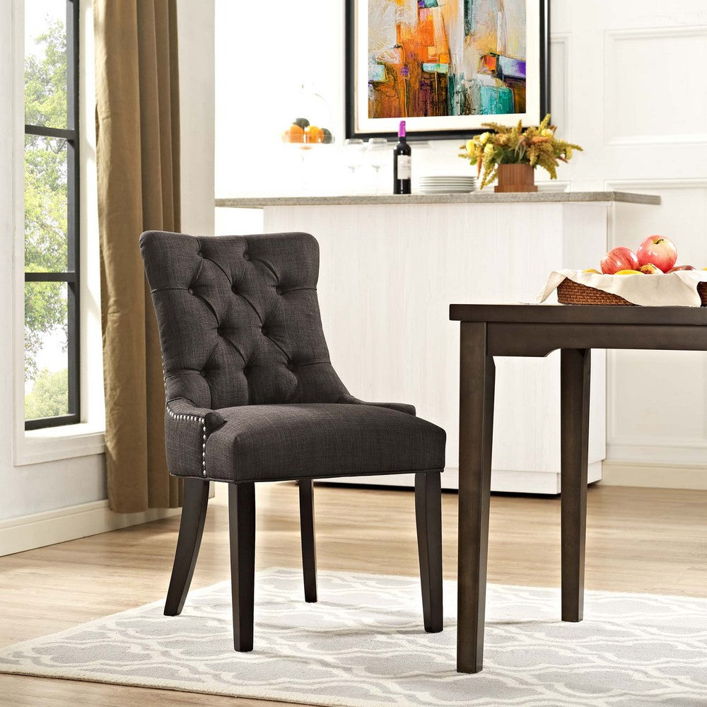 Regent Tufted Fabric Dining Chair by Modway| Brown