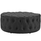 Amour Upholstered Vinyl Ottoman, Black - No Shipping Charges