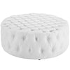 Amour Upholstered Vinyl Ottoman, White - No Shipping Charges