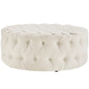 Amour Upholstered Fabric Ottoman, Beige - No Shipping Charges