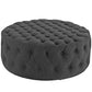 Amour Upholstered Fabric Ottoman, Gray  - No Shipping Charges
