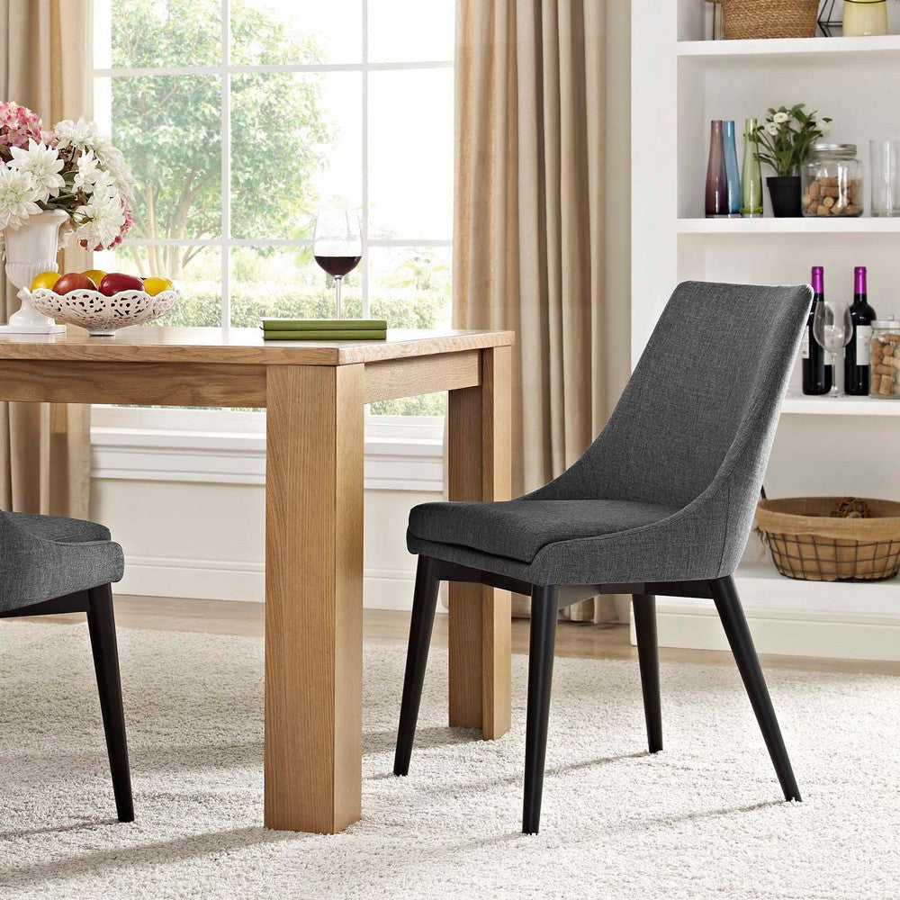 Modway Viscount Mid-Century Modern Upholstered Fabric Kitchen and Dining Room Chair in Gray