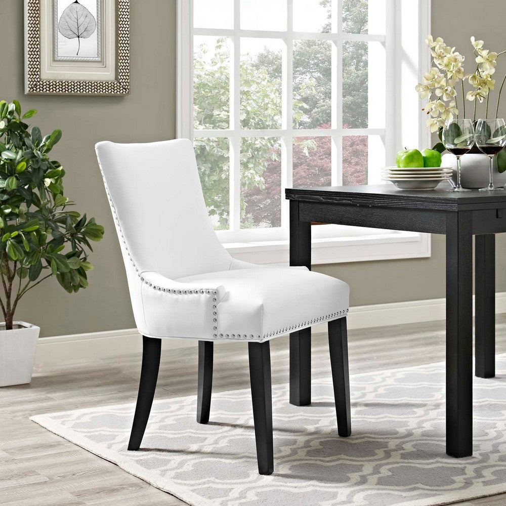 Marquis Faux Leather Dining Chair, White  - No Shipping Charges
