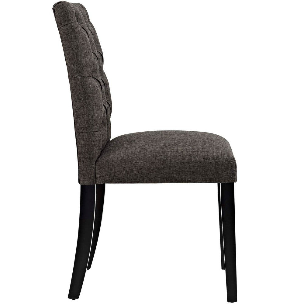 Duchess Button Tufted Fabric Dining Chair by Modway| Brown
