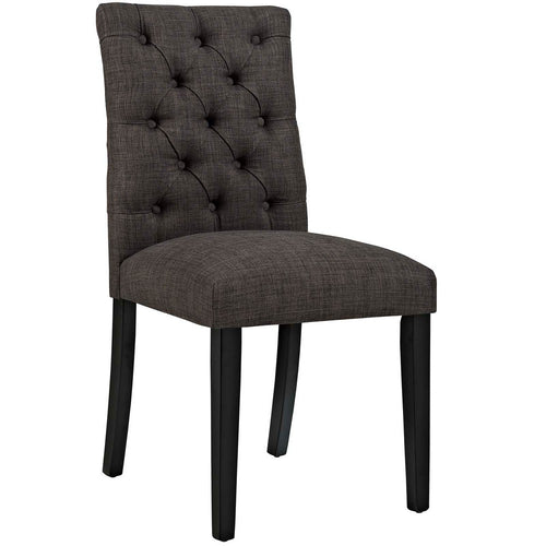 Duchess Button Tufted Fabric Dining Chair by Modway| Brown
