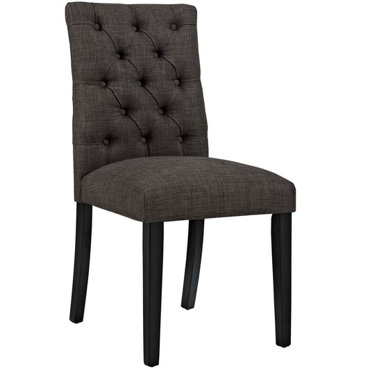 Duchess Button Tufted Fabric Dining Chair by Modway| Brown