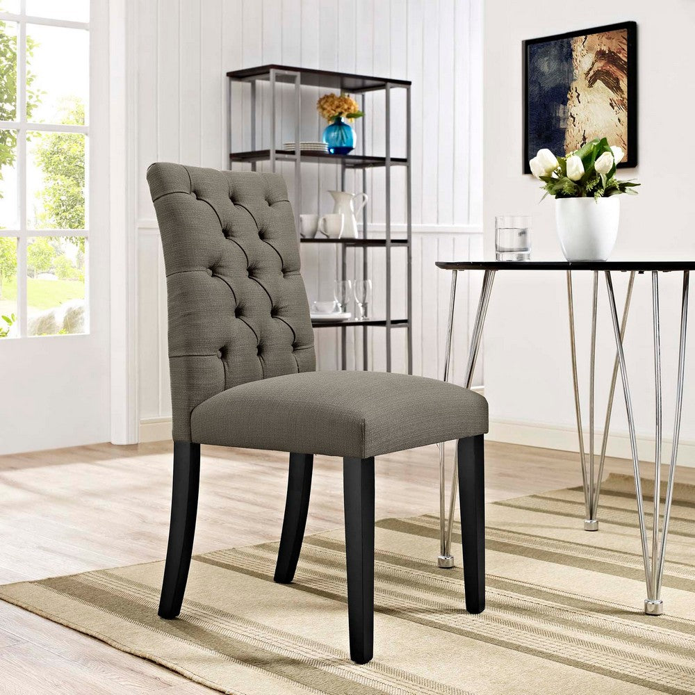 Duchess Button Tufted Fabric Dining Chair by Modway| Granite