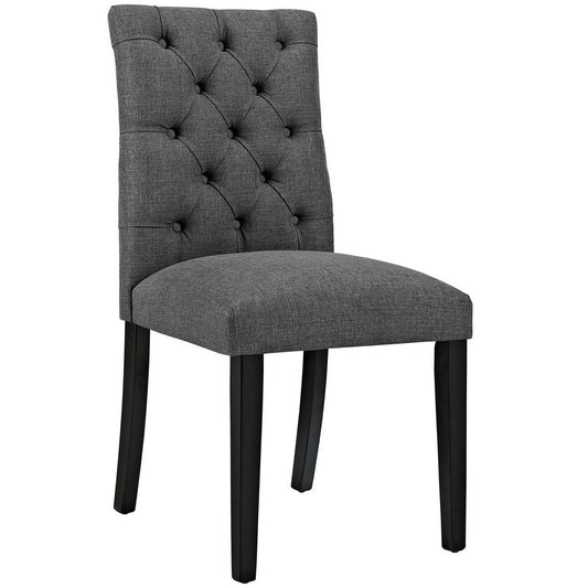 Duchess Button Tufted Fabric Dining Chair by Modway| Gray