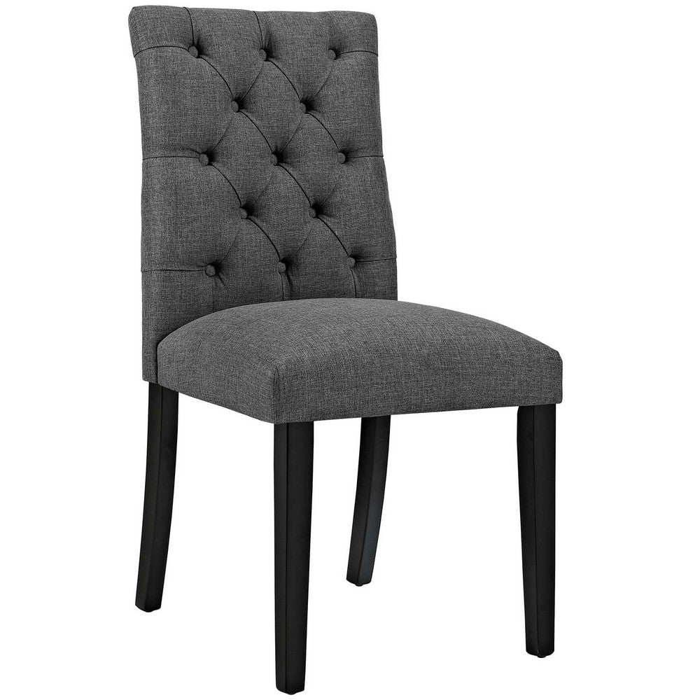 Duchess Button Tufted Fabric Dining Chair by Modway| Gray