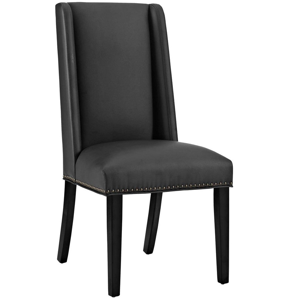 Baron Vinyl Dining Chair, Black  - No Shipping Charges