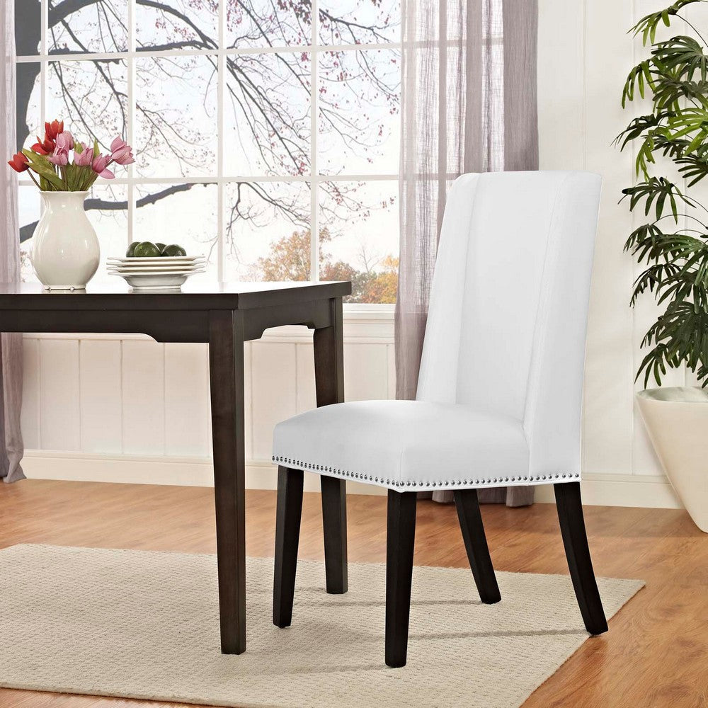 Baron Vinyl Dining Chair, White  - No Shipping Charges