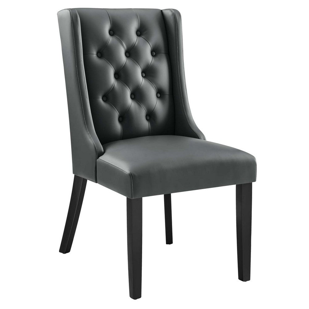 Baronet Button Tufted Vegan Leather Dining Chair  - No Shipping Charges