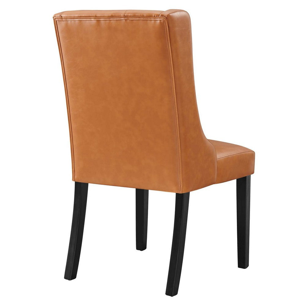 Baronet Button Tufted Vegan Leather Dining Chair - No Shipping Charges MDY-EEI-2234-TAN