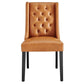 Baronet Button Tufted Vegan Leather Dining Chair - No Shipping Charges MDY-EEI-2234-TAN