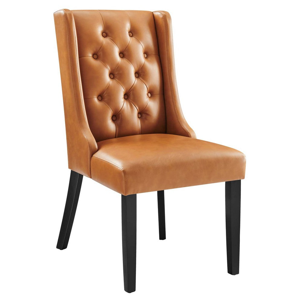 Baronet Button Tufted Vegan Leather Dining Chair - No Shipping Charges