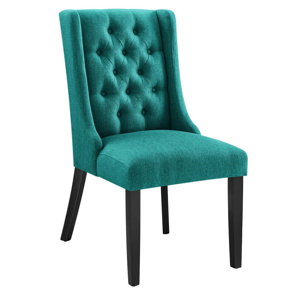 Modway Baronet Button Tufted Fabric, One Dining Chair, Teal