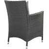 Modway EEI-2242-CHC-GRY-SET Sojourn Wicker Rattan Outdoor Patio Sunbrella Dining Chairs in Canvas Gray Two Armchairs