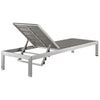 Modway Shore Aluminum Outdoor Patio Chaise Lounge Chair in Silver Gray MDY-EEI-2247-SLV-GRY