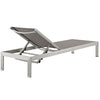 Modway Shore Aluminum Mesh Outdoor Patio Poolside Chaise Lounge Chair in Silver Gray MDY-EEI-2249-SLV-GRY