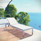 Silver White Shore Outdoor Patio Aluminum Chaise - No Shipping Charges
