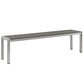 Modway Silver Gray Shore Outdoor Patio Aluminum Bench  - No Shipping Charges