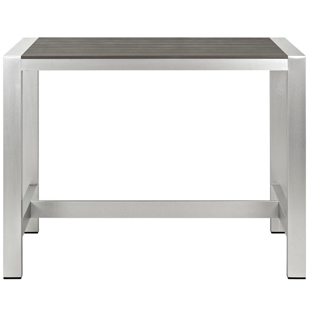 Silver Gray Shore Outdoor Patio Aluminum Bar Table - No Shipping Charges