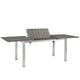 Shore Outdoor Patio Aluminum Dining Table by Modway| Silver Gray