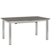 Shore Outdoor Patio Aluminum Dining Table by Modway| Silver Gray