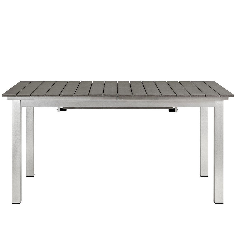 Silver Gray Shore Outdoor Patio Wood Dining Table - No Shipping Charges MDY-EEI-2257-SLV-GRY