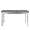 Shore Outdoor Patio Aluminum Dining Table by Modway| Silver Gray