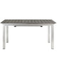 Shore Outdoor Patio Aluminum Dining Table by Modway| Silver Gray